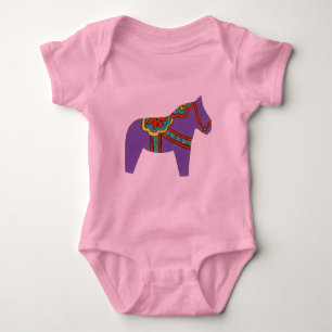 Purple Horse Wild  Dala Horse baby clothes Bodysuit