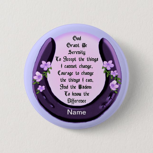 Purple Horseshoe Serenity  pin (Front)
