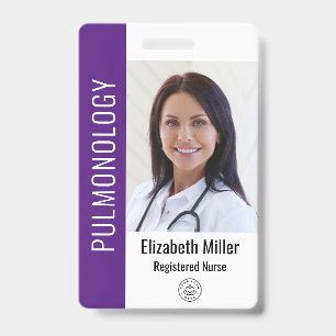 Purple Hospital Medical Employee Photo ID Badge