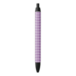 Purple Houndstooth Abstract Black Ink Pen