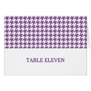 Purple Houndstooth Table Number Card