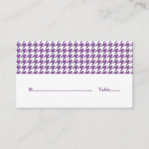 Purple Houndstooth Wedding Place Card