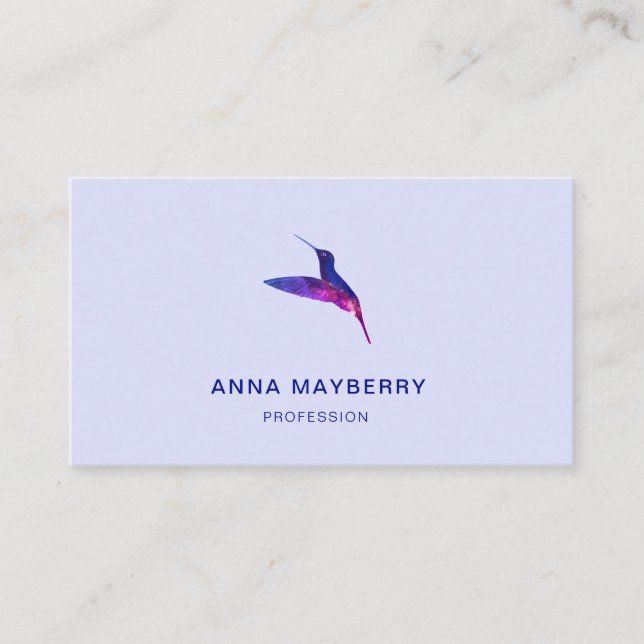 Purple Hummingbird Business Card (Front)