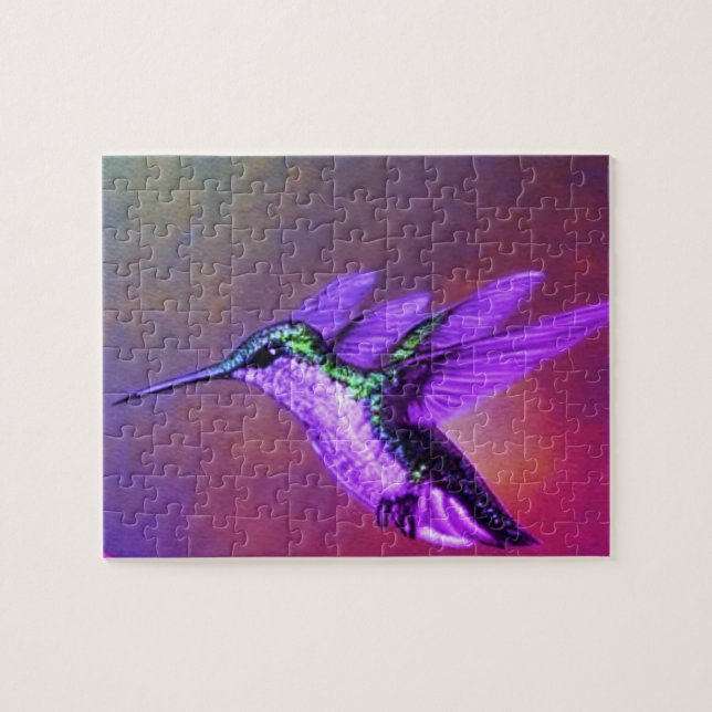 Purple hummingbird jigsaw puzzle (Horizontal)