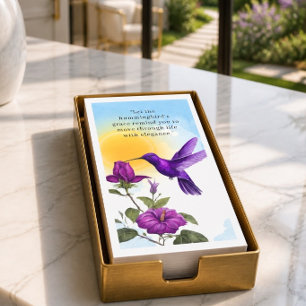 Purple Hummingbird Paper Napkin