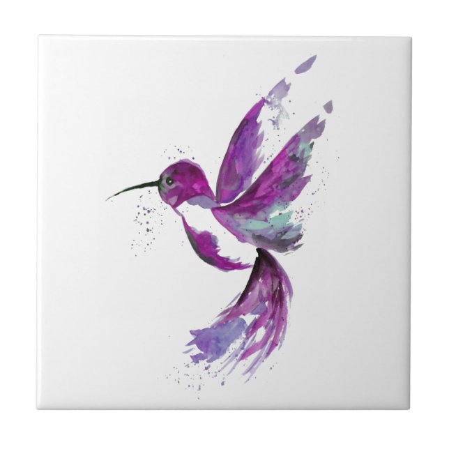 Purple Hummingbird Tile (Front)