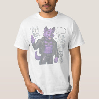 Purple Husky in Leather T-Shirt