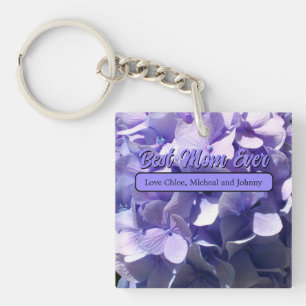 Purple Hydrangea best mum ever Key Ring