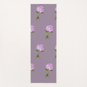 Purple hydrangea floral preppy design trendy yoga mat