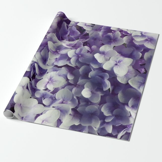 Purple Hydrangea flower background Wrapping Paper (Unrolled)
