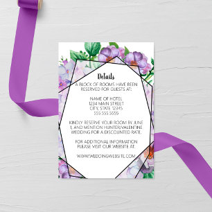 Purple Hydrangea Flower Wedding Enclosure Card