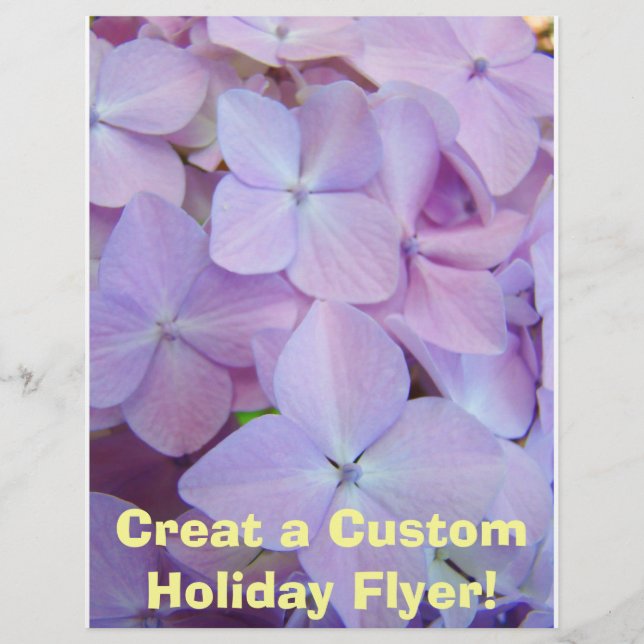 Purple Hydrangea Flowers Holiday Flyer Paper (Front)