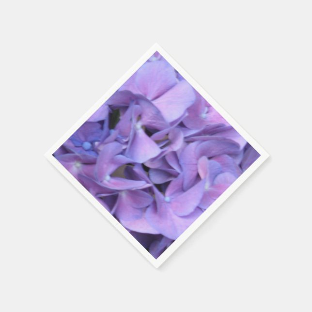 Purple Hydrangea Flowers Napkin (Corner)