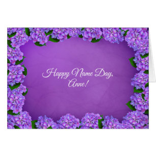 Purple hydrangea frame for Name Day