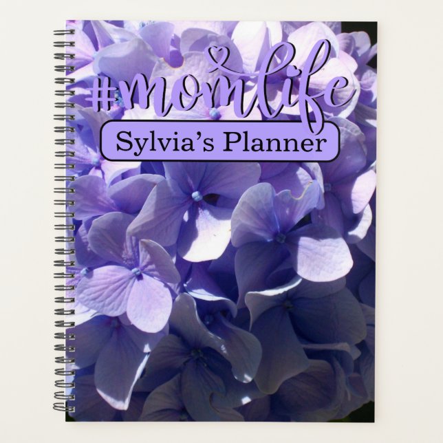Purple Hydrangea #momlife Planner (Front)