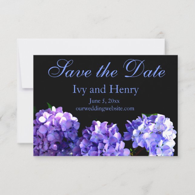 Purple hydrangea purple flower Save The Date (Front)