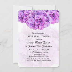 Purple hydrangea rehearsal dinner hydrangea4 invitation