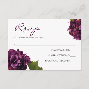 Purple Hydrangea - RSVP response card