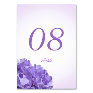 Purple Hydrangea Sea Shell Table Number Card