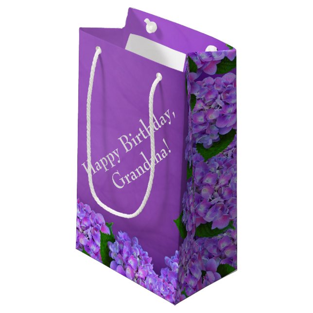 Purple Hydrangea Small Gift Bag (Front Angled)