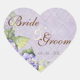 Purple Hydrangea Swirl - Wedding Seal or Sticker