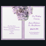 Purple Hydrangea Template Wedding Program<br><div class="desc">Purple hydrangea folded wedding program template.  Pretty lavender floral design with custom text on 4 pages (2 sides).  Include a message from the couple on the last page.  Fold in half after purchase. **Use this matte finish,  white paper only as the glossy will not work well when folded.</div>