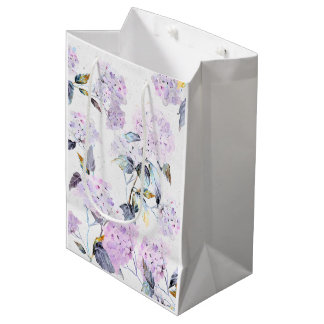 Purple Hydrangea Tissue Paper in Watercolor Medium Gift Bag