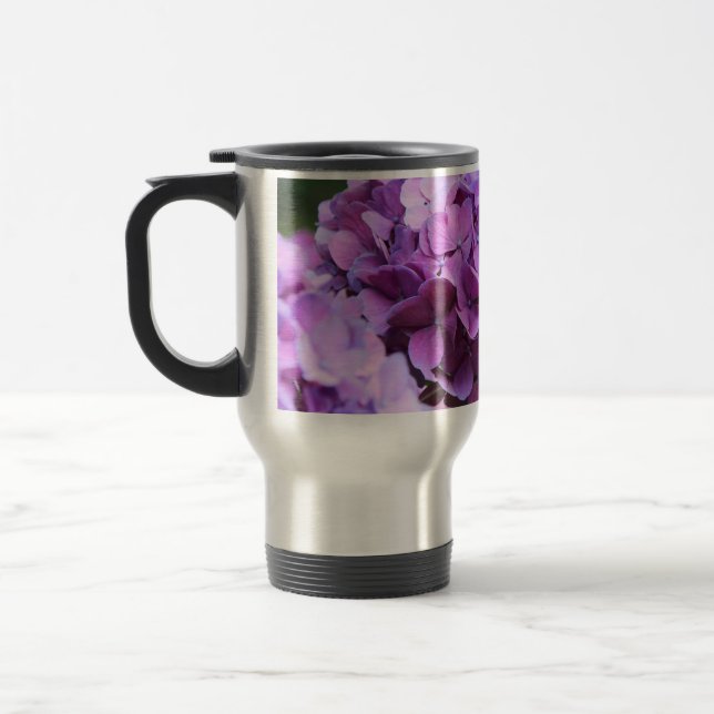 Purple Hydrangea Travel/Commuter Mug (Left)