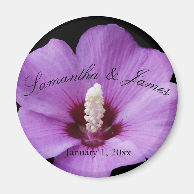 Purple Hydrangea Up Close Wedding Magnet (Front)