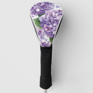 Purple Hydrangea Watercolor Floral Lavender Bloom  Golf Head Cover