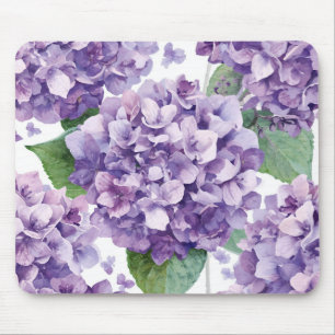 Purple Hydrangea Watercolor Floral Lavender Bloom  Mouse Pad