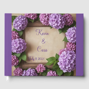 Purple Hydrangea Wedding Guest Book