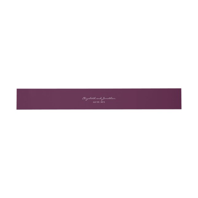Purple hydrangea - wedding invitation belly band (Flat)