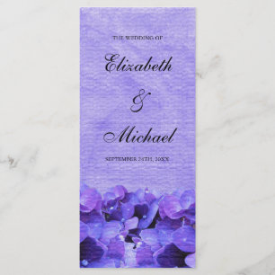 Purple Hydrangea Wedding Program Programme