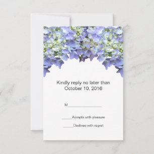 Purple Hydrangea Wedding RSVP Card