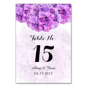 Purple hydrangea wedding table numbers hydrangea4