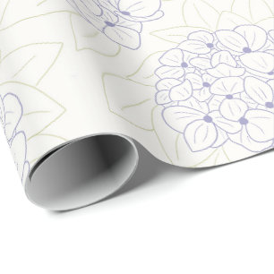 Purple Hydrangeas outline Wrapping Paper