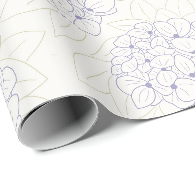 Purple Hydrangeas outline Wrapping Paper (Roll Corner)