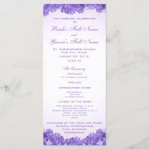 Purple Hydrangeas Wedding Program Programme
