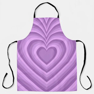 Purple Hypnotic Heart Love Pattern Apron
