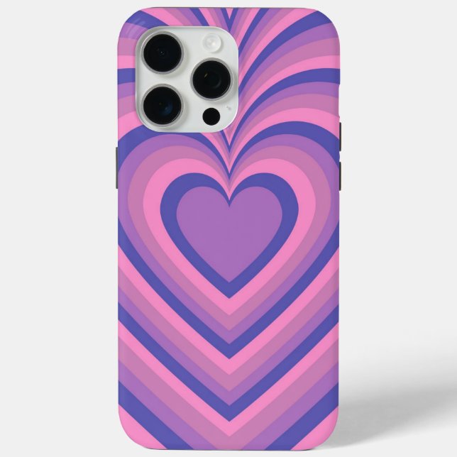 Purple Hypnotic Heart Love Pattern Case-Mate iPhone Case (Back)