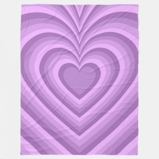 Purple Hypnotic Heart Love Pattern Fleece Blanket (Front)