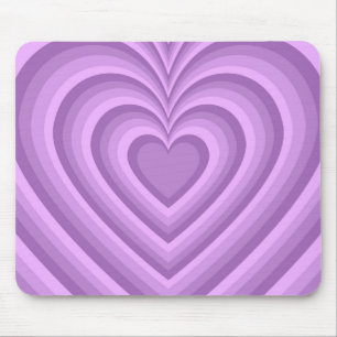 Purple Hypnotic Heart Love Pattern Mouse Pad