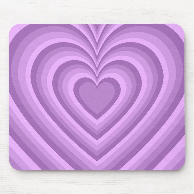 Purple Hypnotic Heart Love Pattern Mouse Pad (Front)