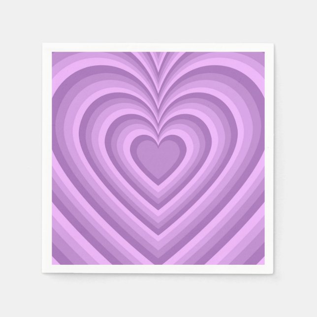 Purple Hypnotic Heart Love Pattern Napkin (Front)