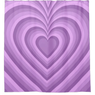 Purple Hypnotic Heart Love Pattern Shower Curtain