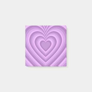 Purple Hypnotic Heart Pattern Chic & Retro Post-it Notes