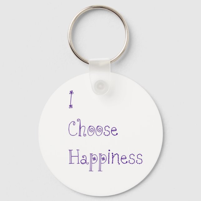 Purple I Choose Happiness Key Ring (Front)