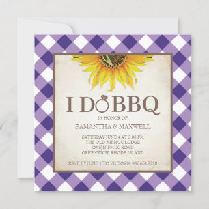 Purple I Do BBQ Engagement Bridal Shower Invitation