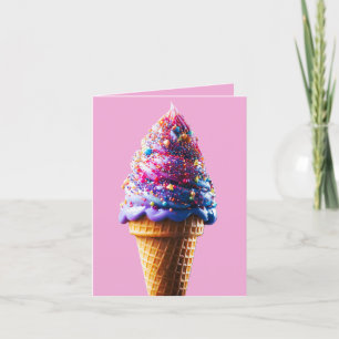 Purple Ice Cream Cone  Thank You Card